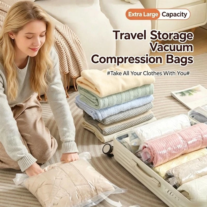 Compression Bag Vacuum - Sacos de Armazenamento para Viagem que
