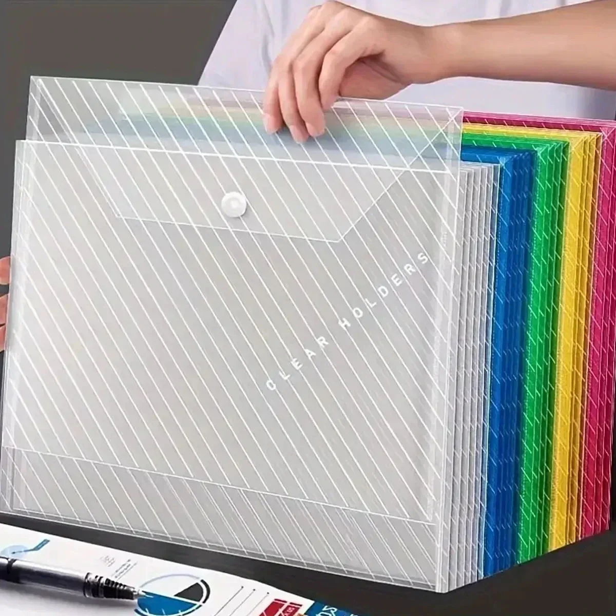 Document Organizer Folder - 10/5 pçs a4 pasta transparente bolsa