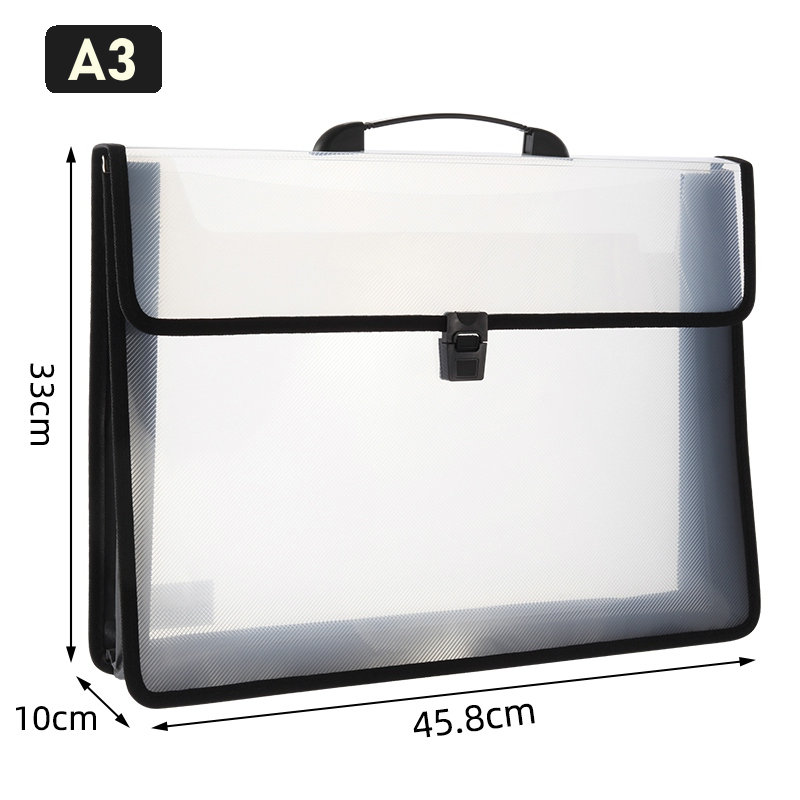 Document Organizer Folder - Saco de plástico transparente portátil, A3