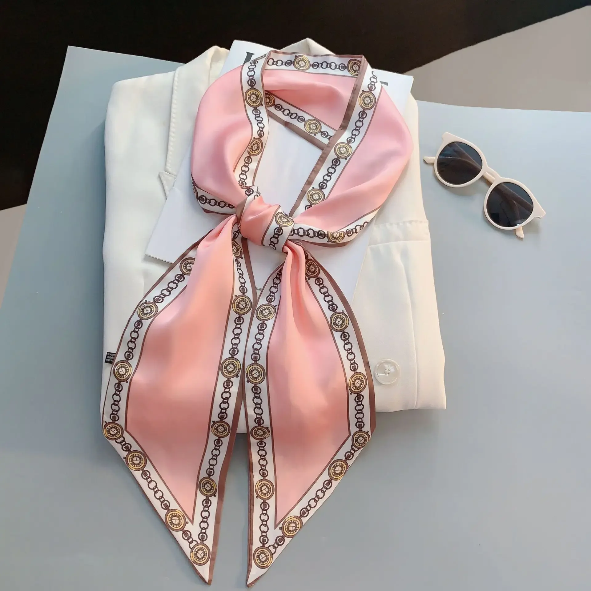 Lenço Estreito Estampado Xadre - Travel Accessories Luxury Brands avaliação e preço