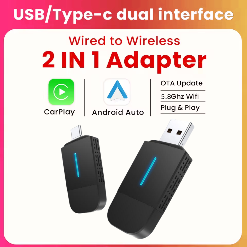 Dongle 2 em 1 para Carplay sem - Travel Plug Type C avaliação e preço